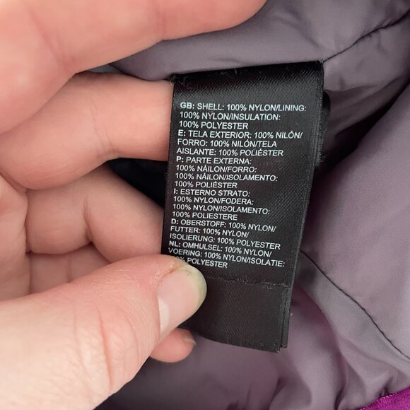 North Face Quilted Softshell Puffer Jacket M Magenta Purple Lightweight Zip Up - Picture 4 of 6